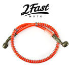 029-5111 Orange Braided Brake Line Motorcycle Chopper Bobber Cafe Racer