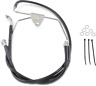 660411-8blk 6604118blk Drag Specialties Extended Stainless Steel Front Brake Line Kit