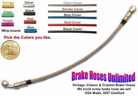 3-28-s-45 Brake Hoses Unlimited -3-28-s-45 Custom Stainless Hose Set -3an / Jic Straight Female To 3/8 Inch Banjo 45 Degree