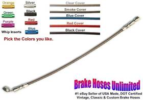 4-140-s-90 Brake Hoses Unlimited -4-140-s-90 140 Inch Dot Stainless Hose -4an / Jic Straight Female To 90 Degree