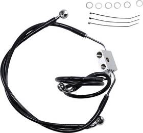 1005768 Drag Specialties Ds Vinyl Brake Line Kit Abs Front Upper/lower 4 Inch Harley Fxdf Dyna Fat Bob 12-16