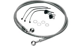 1204-2740 Drag Specialties Braided Brake Line Kit Front Harley Davidson Softail Dyna