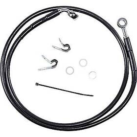 1741-2530 Drag Specialties Extended Length 8 Inch Black Vinyl Brake Line Kit