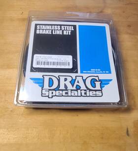 1741-2555 Drag Specialties 10 Inch Brake Line - Front Black Vinyl 95-99fxd