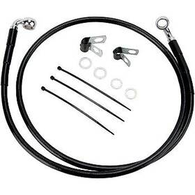 1741-2569 Drag Specialties Extended Length Black Vinyl Brake Line Kit 2 Inch