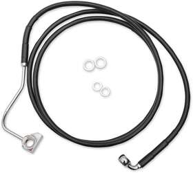 1741-4508 Drag Specialties Extended Stainless Steel Front Brake Line Kit-black
