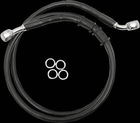 1741-5395 Drag Specialties Extended Stainless Front Brake Line 45-1/2 Inch Black #1741-5395