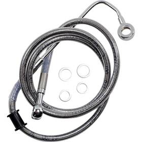 1741-5757 Drag Specialties Extended Stainless Steel Front Brake Line Kit - Clear