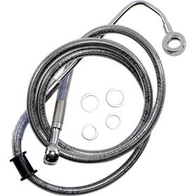 1741-5765 Drag Specialties Extended Stainless Steel Front Brake Line Kit - Clear