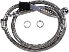 1741-5814 Drag Specialties Extended Stainless Steel Front Brake Line Kit-clear
