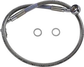 1741-5825 Drag Specialties Extended Stainless Steel Front Brake Line Kit-clear