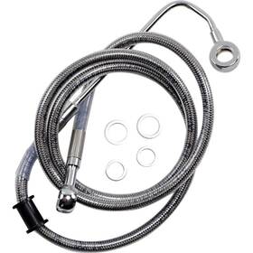 1741-5827 Drag Specialties Extended Stainless Steel Front Brake Line Kit - Clear