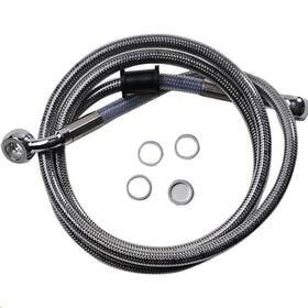 1741-5846 Drag Specialties Extended Stainless Steel Front Brake Line Kit - Clear