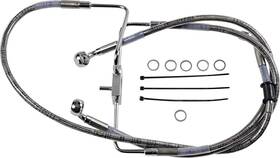 1741-5850 Drag Specialties Extended Stainless Steel Front Brake Line Kit-clear