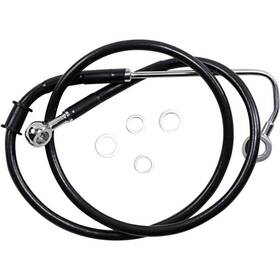 1741-5856 Drag Specialties Extended Stainless Steel Front Brake Line Kit - Black