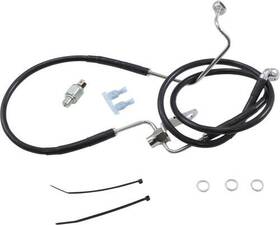 1741-6235 Drag Specialties Extended Length Stainless Steel Rear Brake Line Kit 3 Inch - Black Vinyl