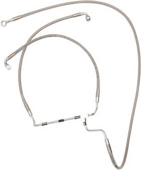 1047989 Drag Specialties 200502 Ds Extended Front Brake Line Kit Stainless Non-abs 4 Inch Oversize #1047989
