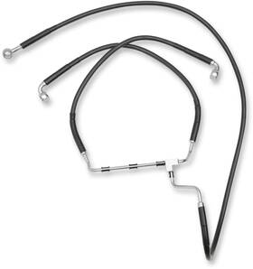 614085-10blk Drag Specialties Black Vinyl Extended Length Front Brake Line Harley 14-15 Non Abs Plus 10