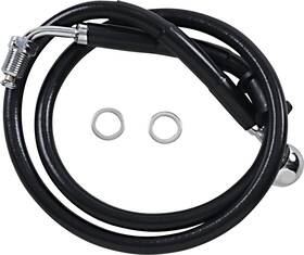 618604-6blk Drag Specialties Brake Line Plus 6 Inches Black For Harley Davidson Softail