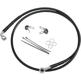 620085-6blk Drag Specialties 1741-2511 Extended Stainless Steel Front Brake Line Kit - Black