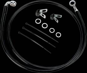 640110-2blk Drag Specialties Extended Stainless Steel Front Brake Line Kit 43 Inch Black 17
