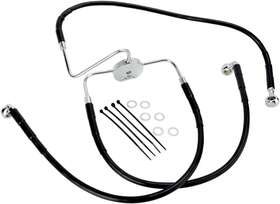 640116-blk Drag Specialties Dragspec Std Length Front Stnls Brake Line Kit 1996-00 Fxdl Low Rider 1741-2562