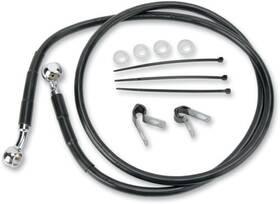 640210-blk Drag Specialties Standard Length Front Stainless Steel Brake Line Kit - Black Vi