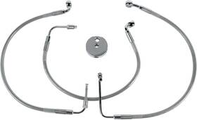 640312 Drag Specialties Std Length Front Stainless Steel Brake Line Kit-clear-640312