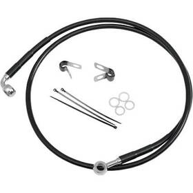 660214-4 Drag Specialties Extended Stainless Steel Front Brake Line Kit - Clear Coated