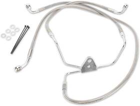660411-10 Drag Specialties Extended Stainless Steel Front Brake Line Kit-clear