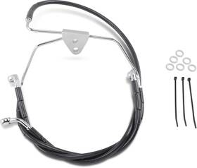 660411-2blk Drag Specialties Extended Front Brake Line Kit 16 Inch /28 7/8 Black #1741-2515