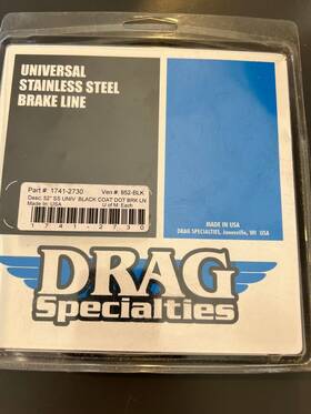 852-blk Drag Specialties 52 Inch Black Vinyl-coated Stainless Steel Brake Line