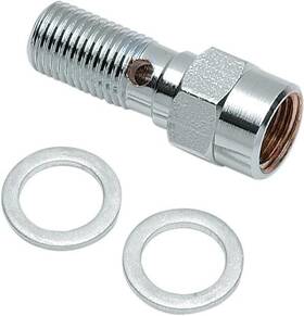 907558 Drag Specialties Ds 3/8 Inch -24 Banjo Bolt With Brake Light Switch Hole Chrome