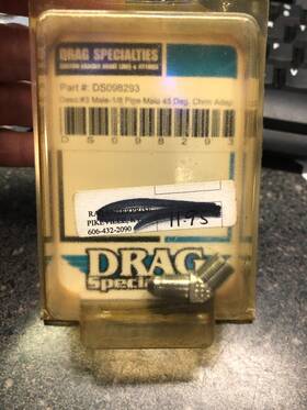 Ds098293 Drag Specialties #3 Male 1/8-45 Degree Chrome Steel Brake Line Fitting