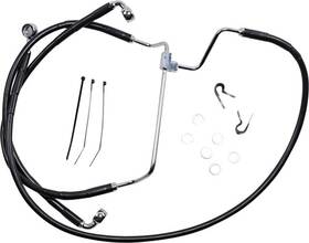 Xf-2-1741-3978 Drag Specialties Extended Length Stainless Steel Brake Line Kits Black Vinyl-coated 1741-3978