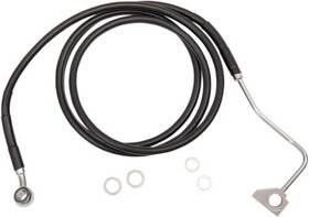 Xf-2-1741-3997 Drag Specialties Front Abs Extended Length Black Vinyl Braided Brake Line Kit 6 Inch 1741-3997