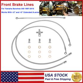 Egqp1279 Eg-auto Front Brake Line Kit 3 2 Inch Steel Braided For Yamaha Banshee 350 1987-2015