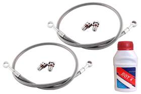 D674-frk Galfer Front And Rear Stainless Steel Brake Line Kit Kawasaki Ninja 300 Non-abs
