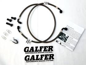 Fk003d765-2-07 Galfer Smoke And Black Front S.s. Brake Lines - 2 Line Kit