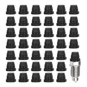 Glsowee-kmgs-92 Glsowee 40pcs Car Brake Bleeder Screw Caps Auto Rubber Grease Fitting Black