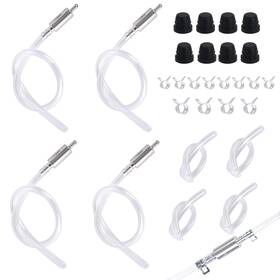 Goktvai 1096805 4 Sets Universal Brake Bleeder Hose Kit Transparent Silver Black