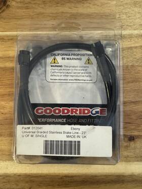 012041 Goodridge Universal Braided Stainless Motorcycle Brake Line - 23 Inch Ebony