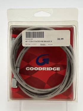 03-6129 Goodridge 40 Inch Clear Coat Braided Stainless Steel Brake Hose For Harley