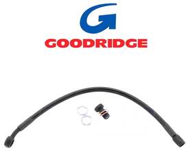 614158 Goodridge Heritage 4 Abs Front Brake Line Black Stainless Steel Harley 11 -up