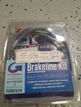 Su2875-2fp Goodridge Suzuki Gsxr 1000 Braided Stainless Steel Front Brake Line Kit 05-06