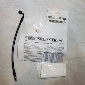 41800907 Harley-davidson New Oem Diamond Black Brake Fluid Line Cable Front Lower 90