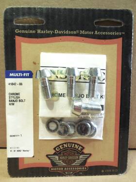 41842-06 Harley-davidson New Oem Chrome Banjo Bolt Kit -brake Line Hardware