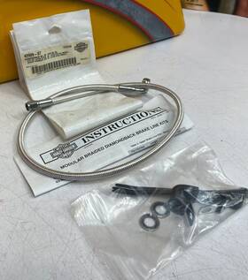 42909-07 Harley-davidson 13619 Oem 99-17 Dyna Softail 30 Inch 90 Degree Diamondback Upper Brake Line