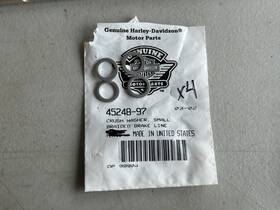 45248-97 Harley-davidson Brake Line Crush Washers Qty 4 Oem Nos