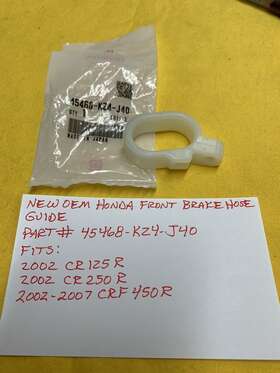 45468-kz4-j40 Honda New Oem Brake Hose Guide 2002-07 Crf450r / 2002 Cr125 250